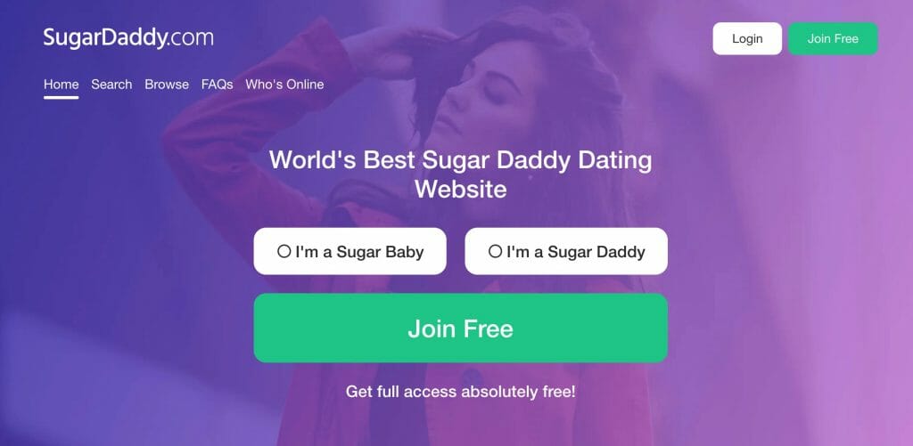 Sugardaddy.com main page