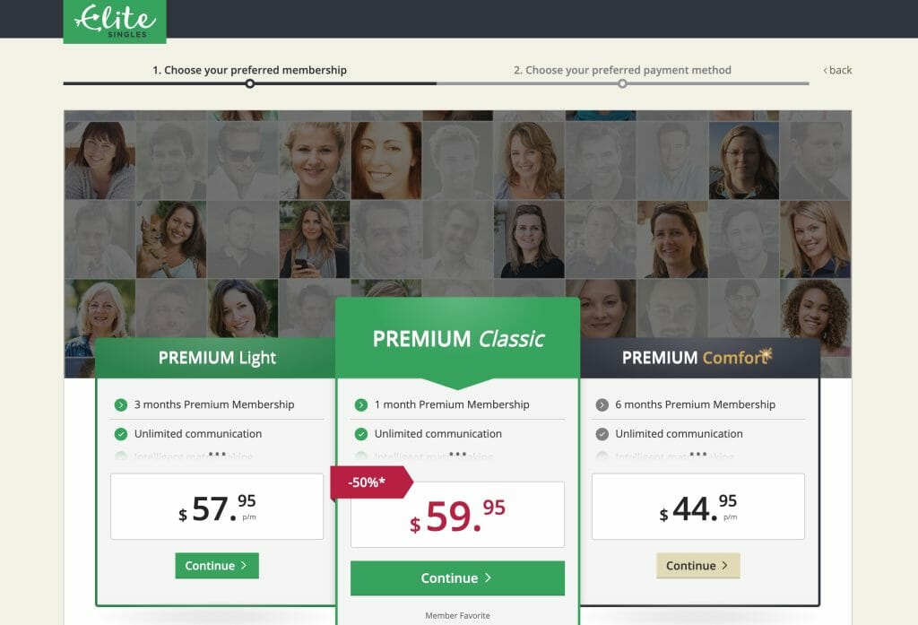 EliteSingles upgrade profile