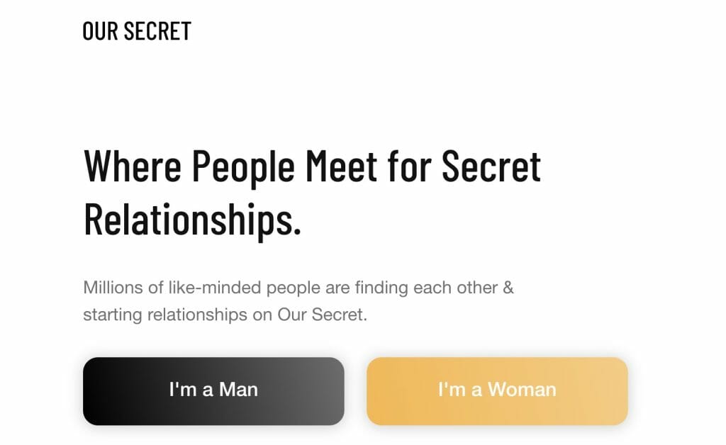 OurSecret main page