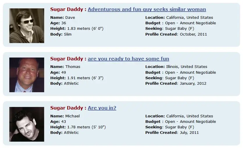 Male Sugar Baby Profile