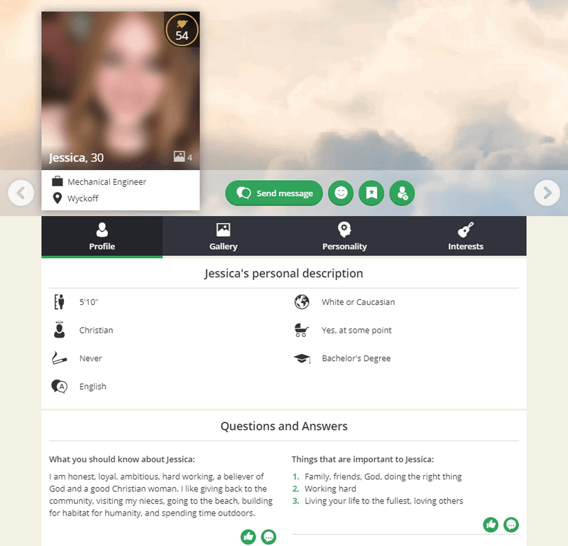 EliteSingles woman profile